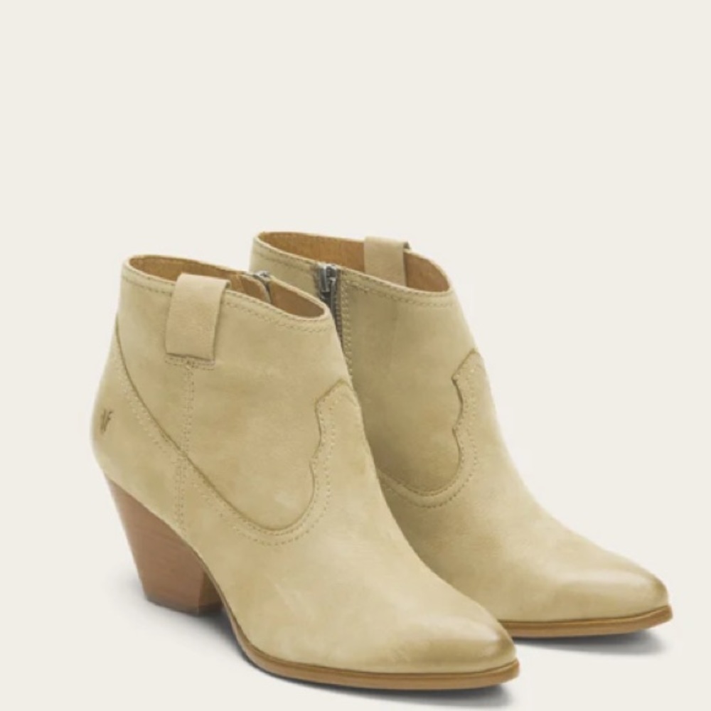 Frye Reina Ash Leather Ankle Booties Size 9